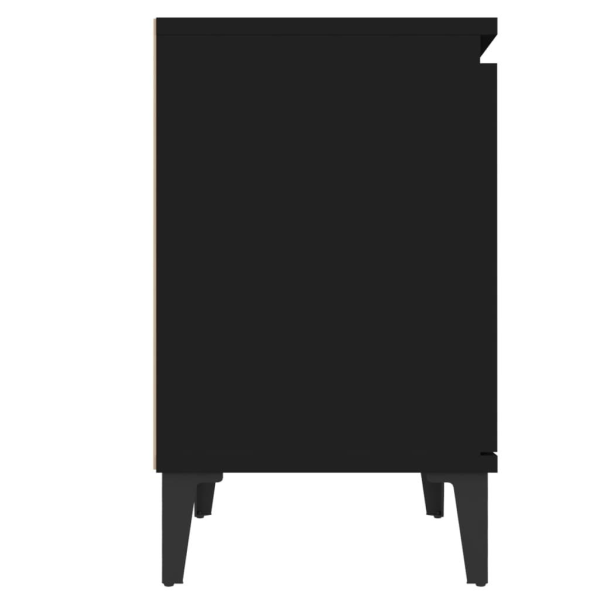 vidaXL Sängbord med metallben svart 40x30x50 cm Svart