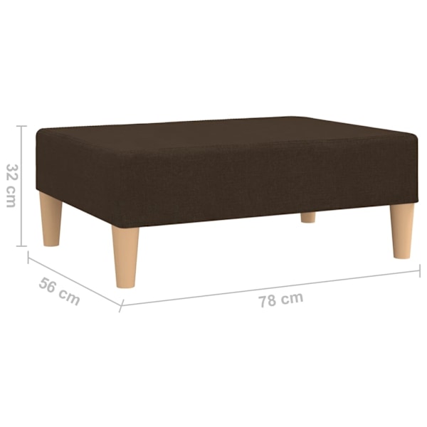 vidaXL Fotpall mörkbrun 78x56x32 cm tyg Brun