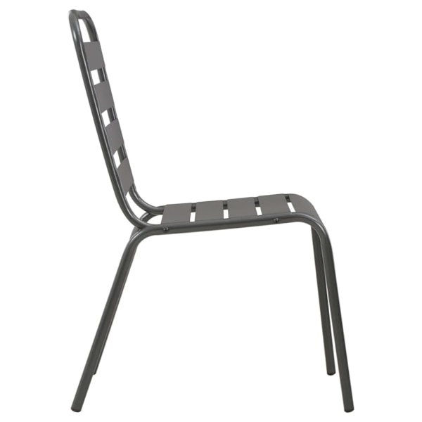 vidaXL Utestolar 4 st ribbad design stål mörkgrå grå