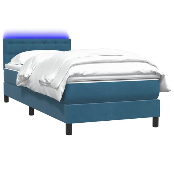 vidaXL Ramsäng med madrass mörkblå 80x210 cm sammet Blå