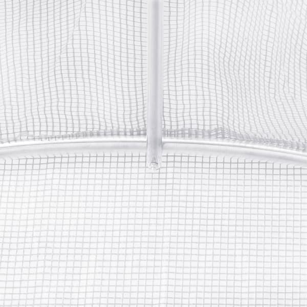 vidaXL Växthus med stålram vit 30 m² 6x5x2,3 m Vit