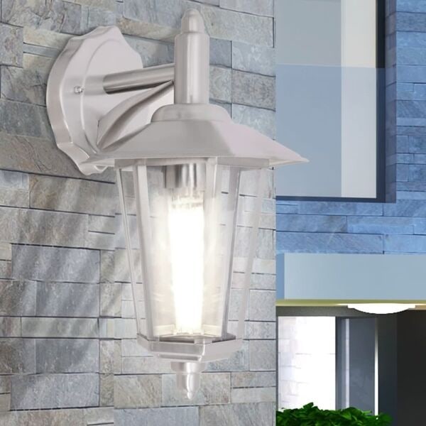 vidaXL Downlight utomhusvägglykta rostfritt stål Silver