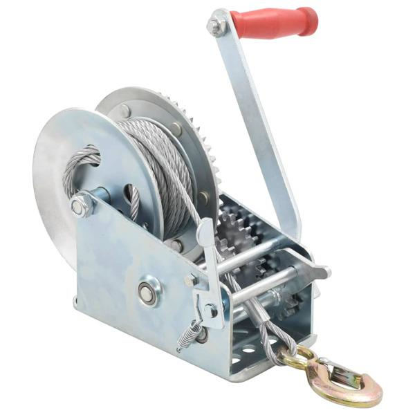 vidaXL Handvinsch 1360 kg Silver