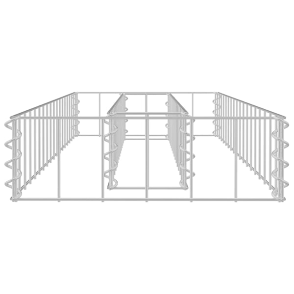 vidaXL Planteringsgabion upphöjd galvaniserat stål 90x30x10 cm Silver