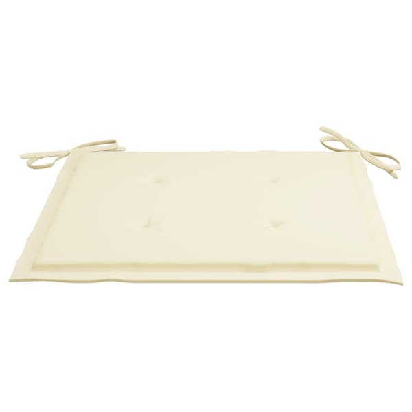 vidaXL Matstolar 2 st med dynor gräddvit massiv teak Creme