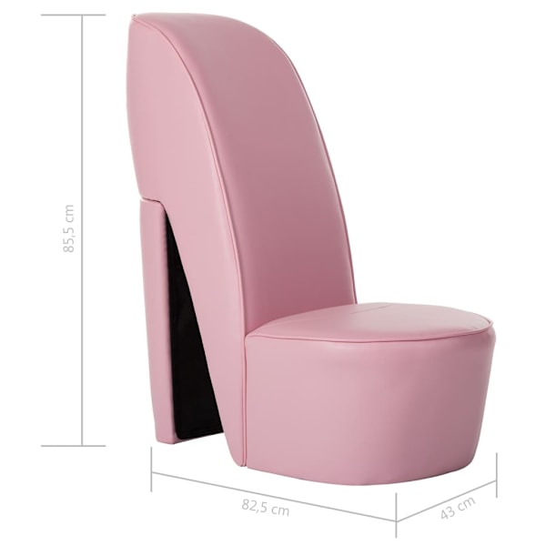 vidaXL Stol klacksko rosa konstläder Rosa