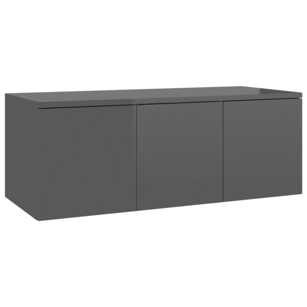 vidaXL TV-bänk grå högglans 80x34x30 cm spånskiva grå