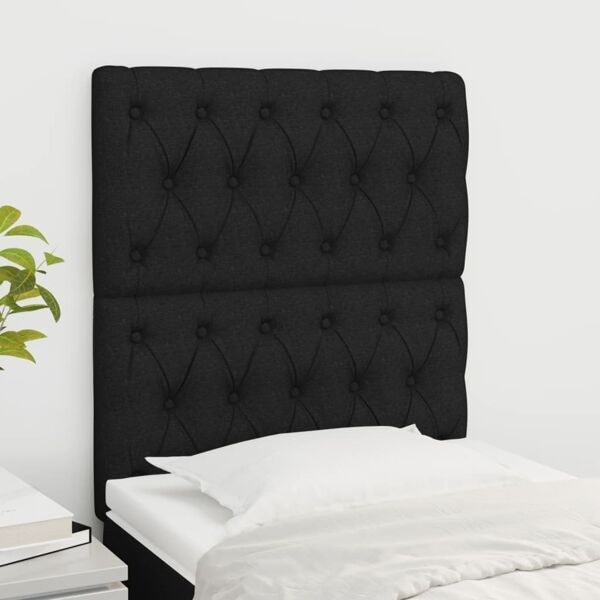 vidaXL Huvudgavlar 2 st svart 80x7x78/88 cm tyg Svart