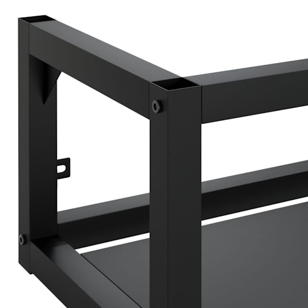 vidaXL Väggmonterad ram för tvättställ svart 59x38x31 cm järn Svart