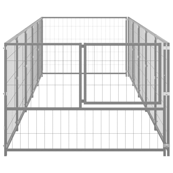 vidaXL Hundgård silver 5 m² stål Silver