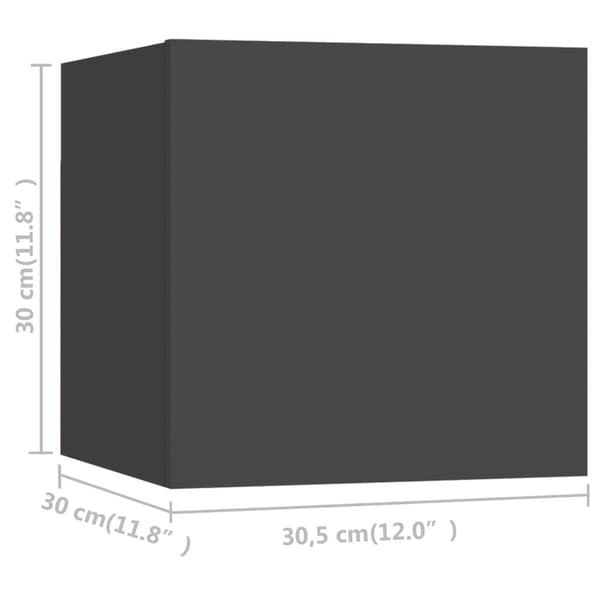 vidaXL Väggmonterade tv-skåp 8 st grå 30,5x30x30 cm grå
