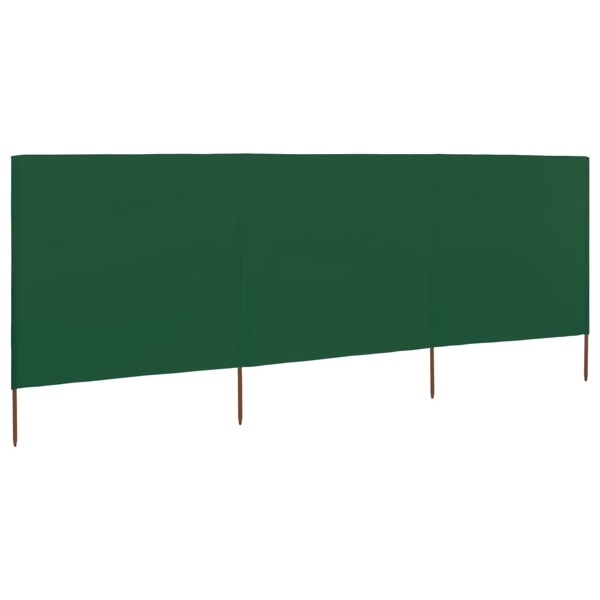 vidaXL Vindskydd 3 paneler tyg 400x120 cm grön Grön