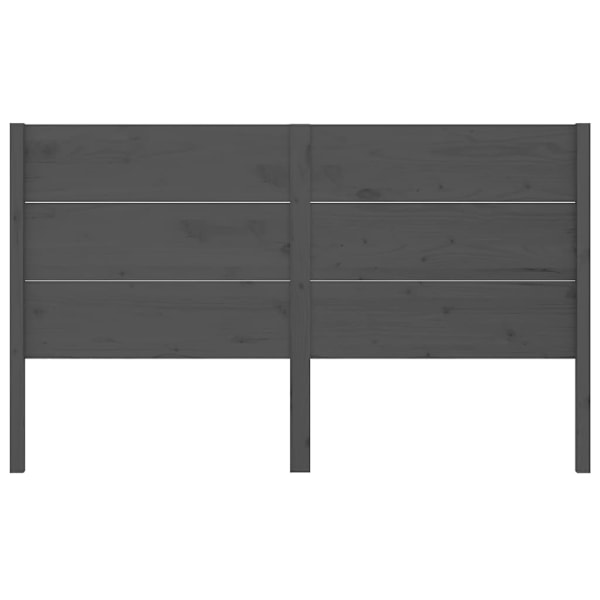 vidaXL Sänggavel grå 126x4x100 cm massiv furu Grå