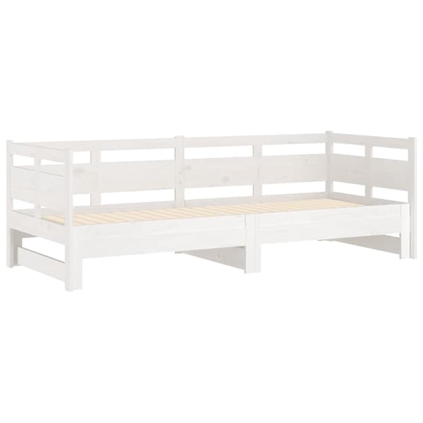 vidaXL Bäddsoffa vit massiv furu 2x(90x190) cm Vit