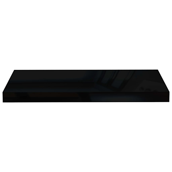 vidaXL Svävande vägghyllor 2 st svart högglans 60x23,5x3,8 cm MDF Svart
