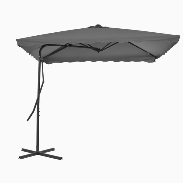vidaXL Trädgårdsparasoll med stålstång 250x250 cm antracit Antracit