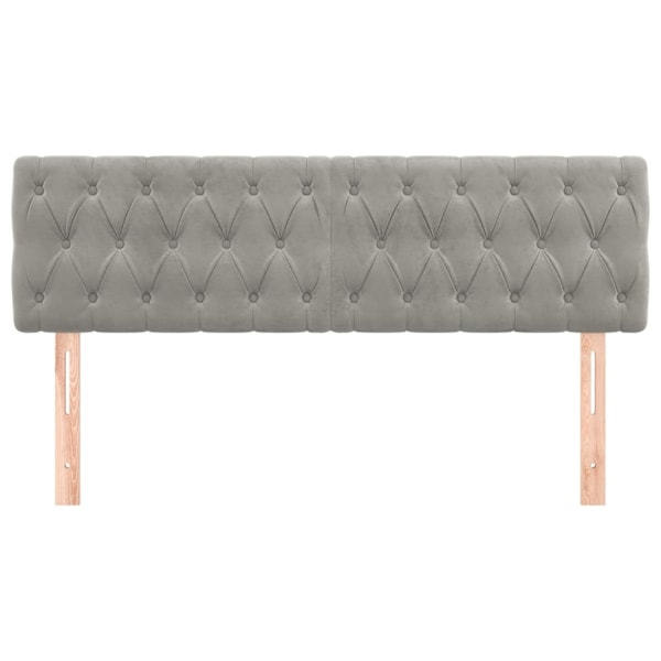 vidaXL Huvudgavlar 2 st ljusgrå 72x7x78/88 cm sammet Grå