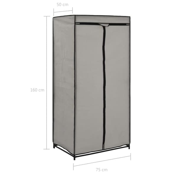 vidaXL Garderober 2 st grå 75x50x160 cm grå