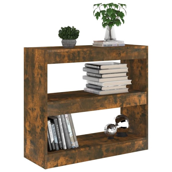 vidaXL Bokhylla/Rumsavdelare rökfärgad ek 80x30x72 cm Brun