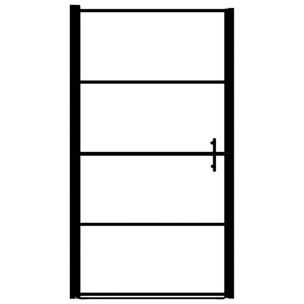 vidaXL Duschdörr härdat glas 100x178 cm svart