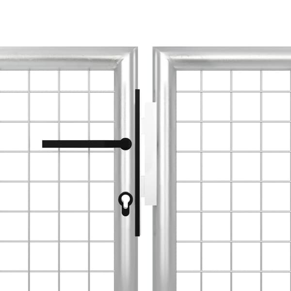 vidaXL Trädgårdsgrind stål 400x100 cm silver Silver