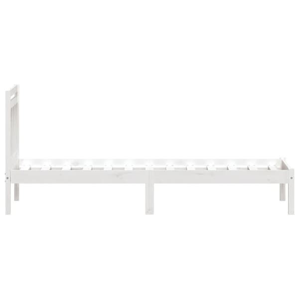 vidaXL Sängram massivt trä 75x190 cm vit Vit