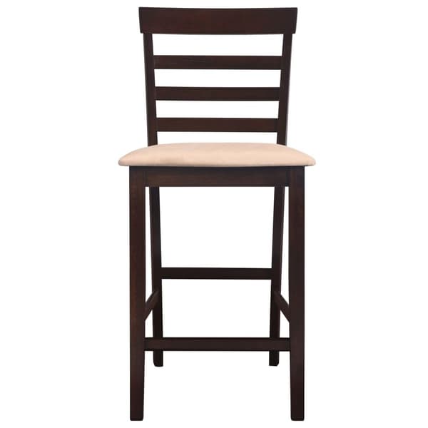 vidaXL Barstolar 2 st trä brun och beige Brun