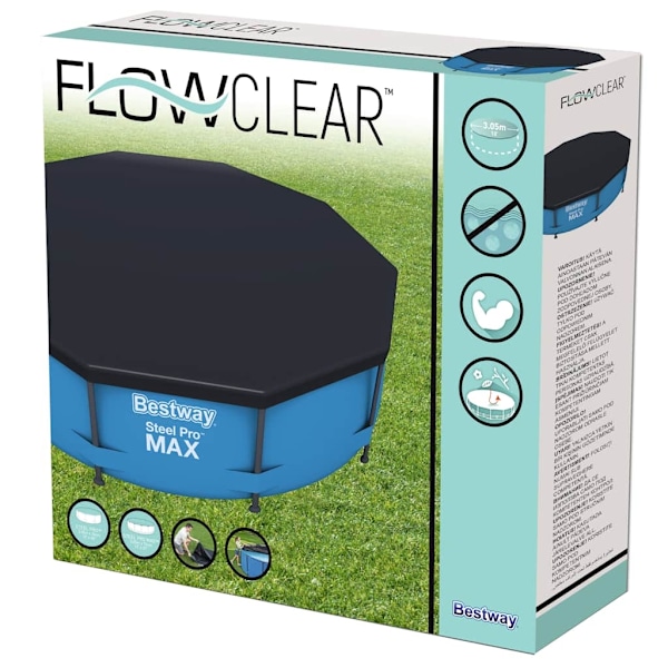 Bestway Poolöverdrag Flowclear 305 cm Antracit