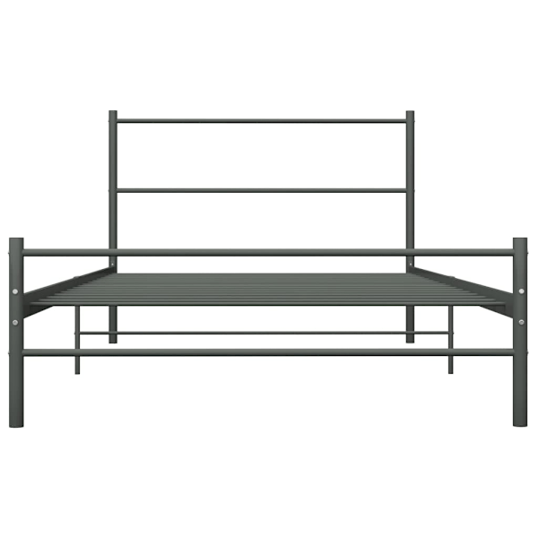 vidaXL Sängram grå metall 90x200 cm grå