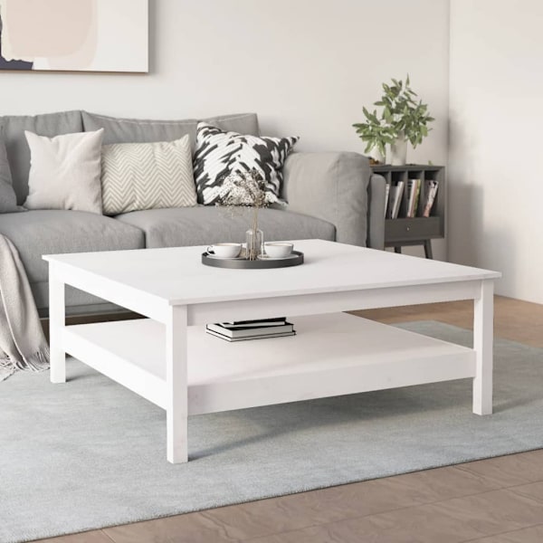 vidaXL Soffbord vit 100x100x40 cm massivt furu Vit