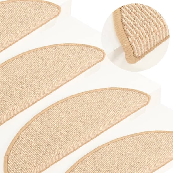 vidaXL Trappstegsmattor 15 st gräddvit 56x17x3 cm Creme