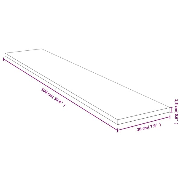 vidaXL Vägghylla 100x20x1,5 cm bambu Brun
