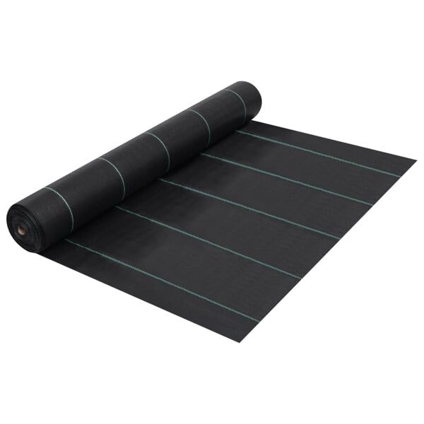 vidaXL Ogräsmatta svart 1x200 m PP Svart
