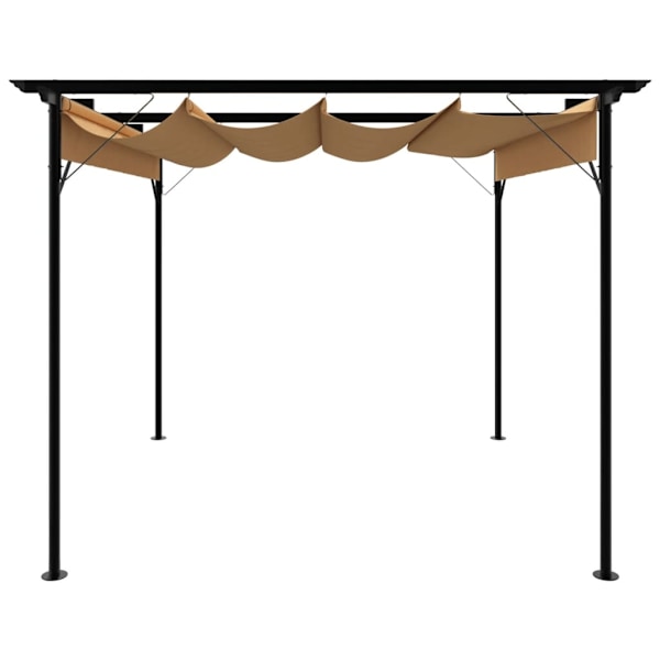 vidaXL Pergola med infällbart tak taupe 3x3 m stål 180 g/m² Taupe