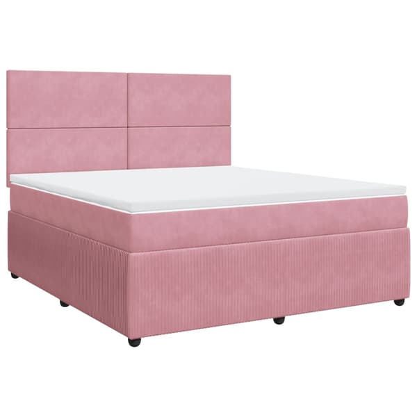 vidaXL Ramsäng med madrass rosa 180x200 cm sammet Rosa