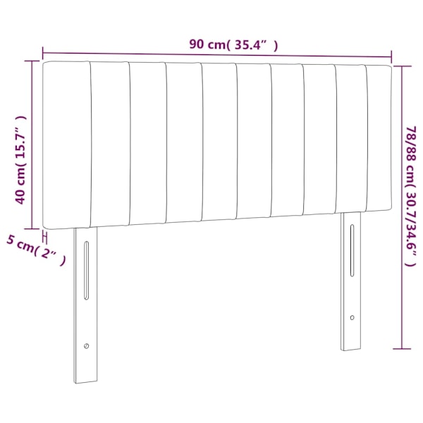 vidaXL Sänggavel LED blå 90x5x78/88 cm tyg Blå