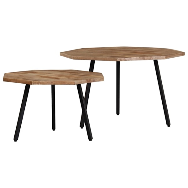 vidaXL Soffbord 2 st hexagonala återvunnen teak Brun