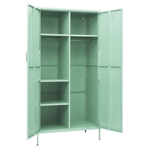 vidaXL Garderob 90x50x180 cm mintgrön stål Blå