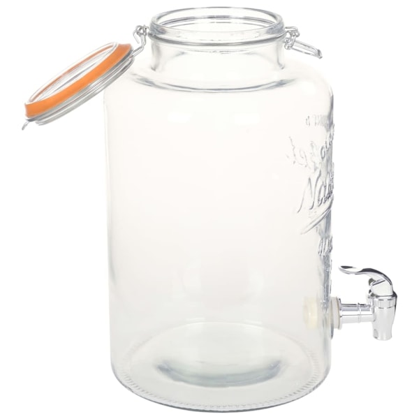 vidaXL Glasbehållare XXL med tappkran transparent 8 L Transparent