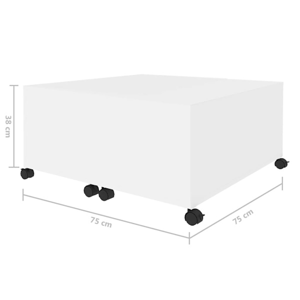 vidaXL Soffbord vit 75x75x38 cm konstruerat trä Vit