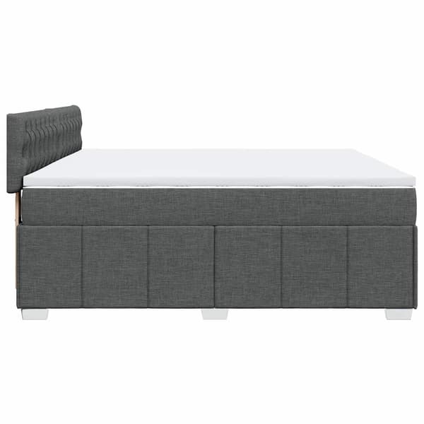 vidaXL Ramsäng med madrass mörkgrå 200x200 cm tyg Grå