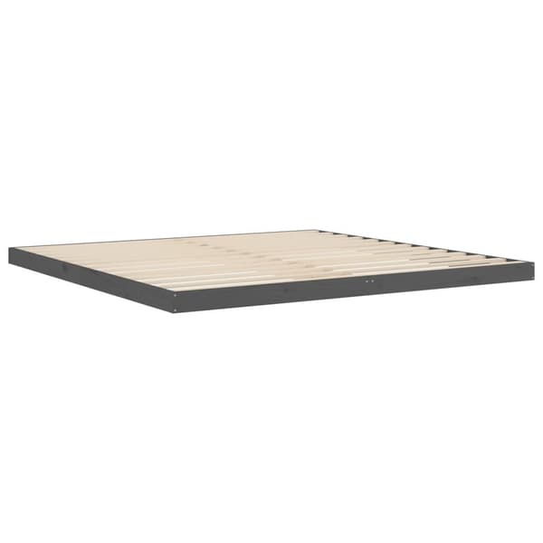 vidaXL Sängram grå 200x200 cm massiv furu Grå