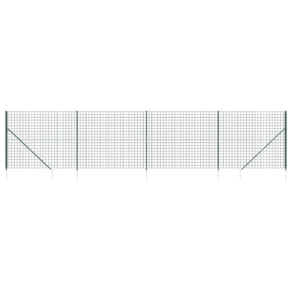 vidaXL Stängsel med markspett grön 2,2x10 m Grön
