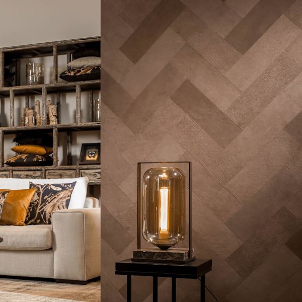 WallArt Läderplattor Stubbs rökig taupe 16 st Taupe
