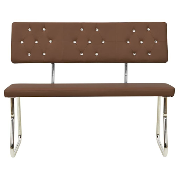 vidaXL Bänk 110 cm brun konstläder Brun