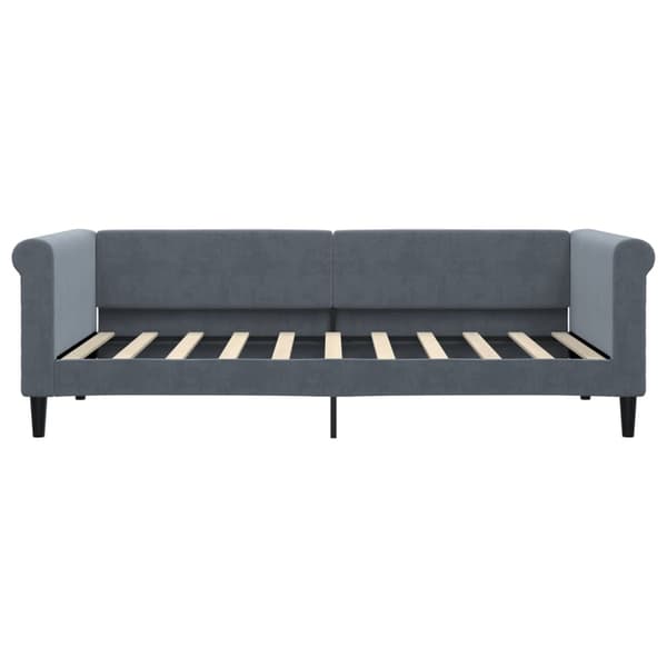 vidaXL Dagbädd utdragbar mörkgrå 90x190 cm sammet Grå