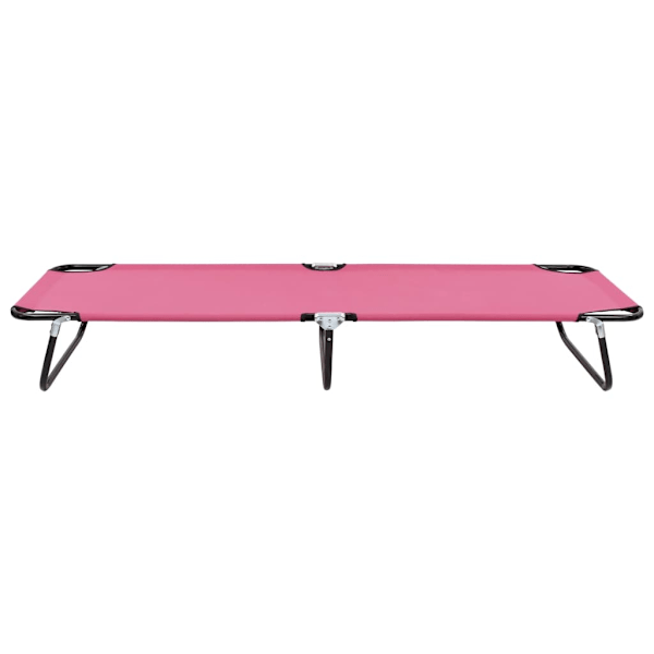vidaXL Hopfällbar solsäng stål rosa Rosa