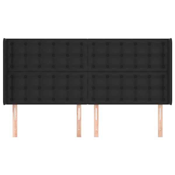 vidaXL Sänggavel med kanter svart 183x16x118/128 cm konstläder Svart