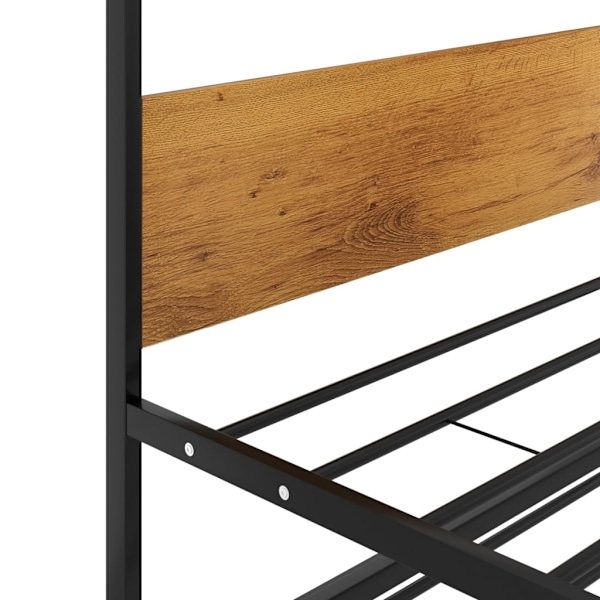 vidaXL Utdragbar sängram svart metall 90x200 cm Svart