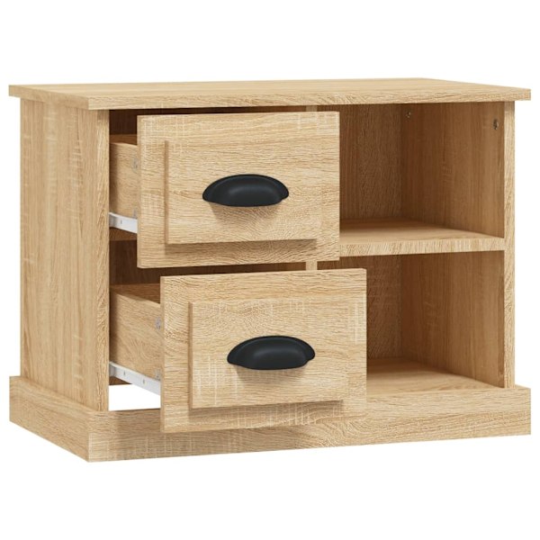 vidaXL Sängbord sonoma-ek 60x35,5x45 cm Brun